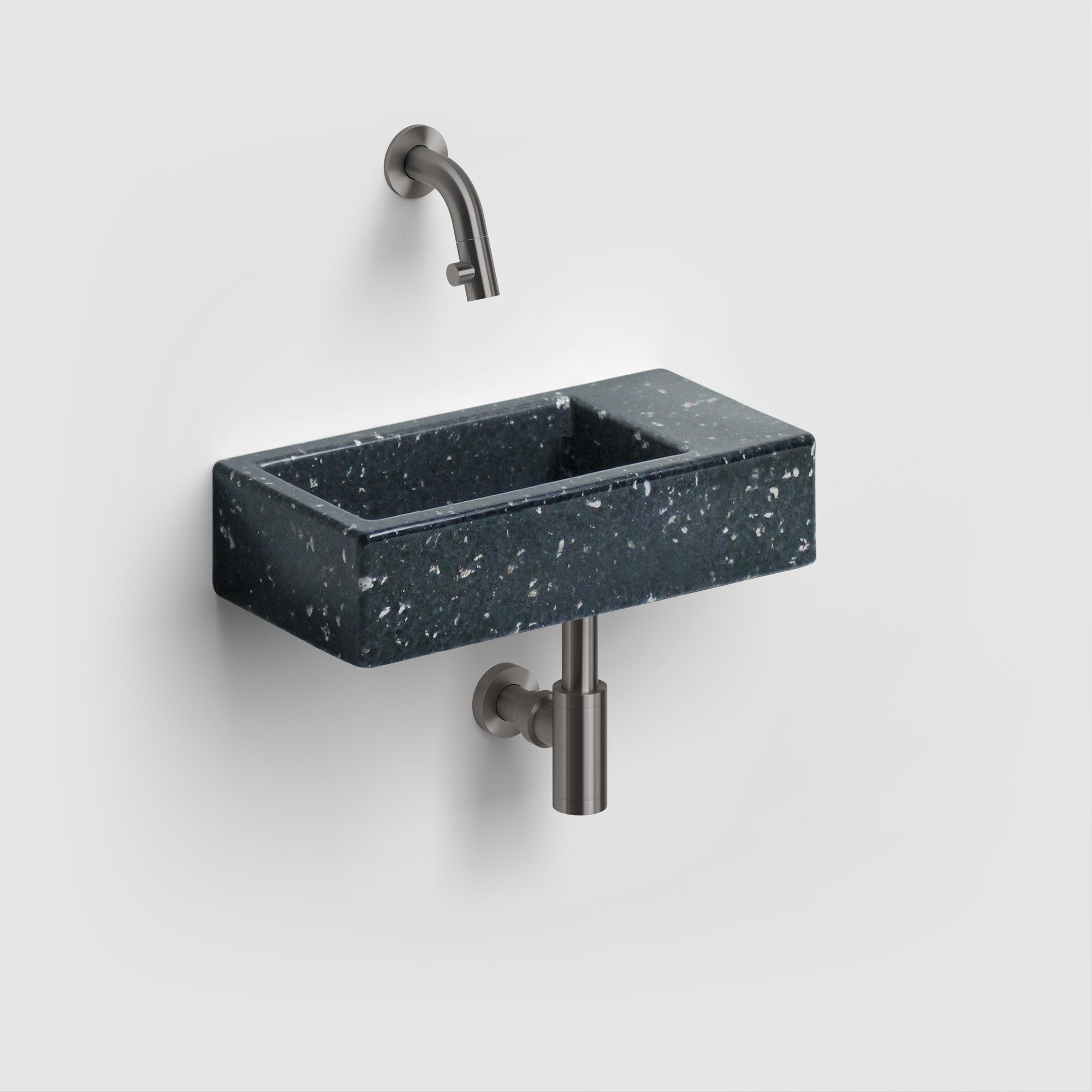 Clou Kaldur wandfonteinkraan 7,4cm - geborsteld gunmetal pvd - CL/06.05.001.84 - Afbeelding 3