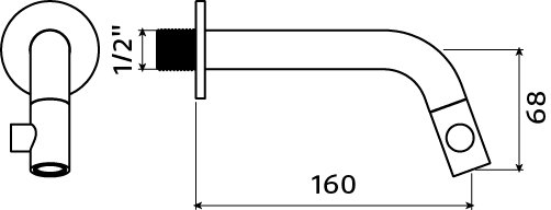 Clou Kaldur wandfonteinkraan 16cm - chroom - CL/06.05.002.29 - Afbeelding 3