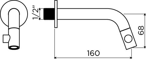 Clou Kaldur wandfonteinkraan 16cm - RVS geborsteld - CL/06.05.002.41 - Afbeelding 2