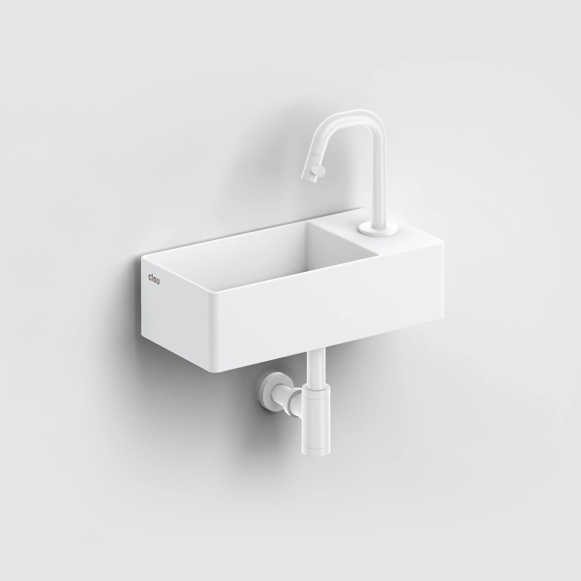 Clou Kaldur fonteinkraan 10,6cm - mat wit - CL/06.05.004.20.R - Afbeelding 2