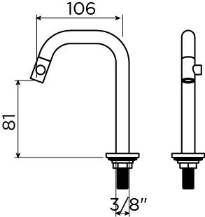 Clou Kaldur fonteinkraan 10,6cm - mat wit - CL/06.05.004.20.R - Afbeelding 4