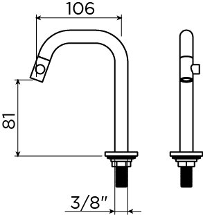 Clou Kaldur fonteinkraan 10,6cm - rvs geborsteld - CL/06.05.004.41.R - Afbeelding 3