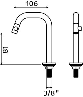 Clou Kaldur fonteinkraan 10,6cm - geborsteld goud pvd - CL/06.05.004.82.R - Afbeelding 8