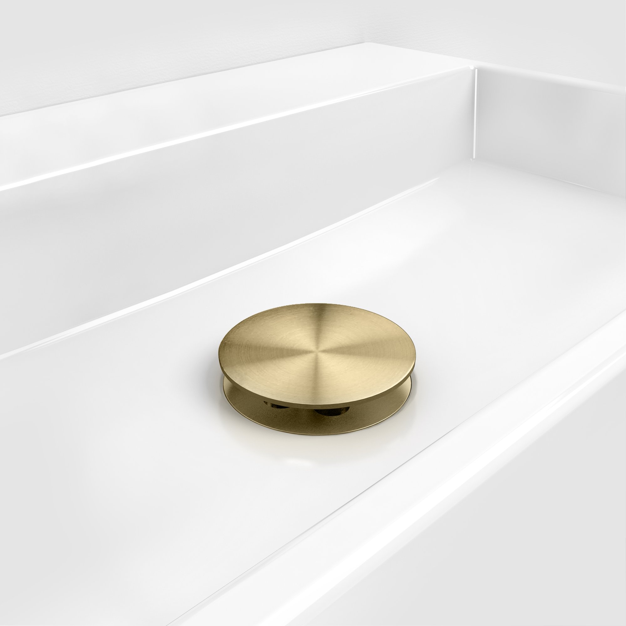 Clou Mini Wash Me plug niet-afsluitbaar met afdekkap - geborsteld goud pvd - CL/06.51022.82 - Afbeelding 2