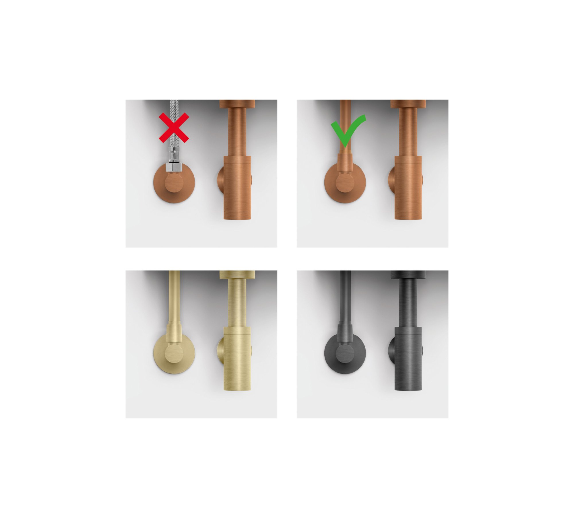 Clou Kaldur flexibele aansluitslang 40cm - geborsteld gunmetal pvd - CL/06.56012.84 - Afbeelding 3