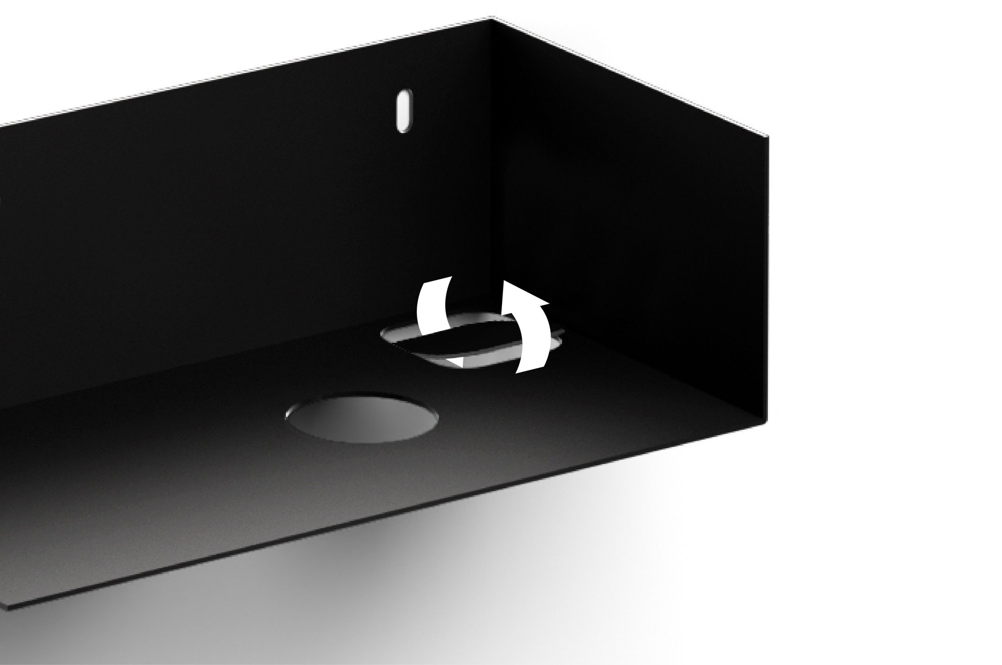 Clou Flush open kast - tbv Flush 3 rechts - zwart gepoedercoat rvs - CL/07.36.030.21 - Afbeelding 2