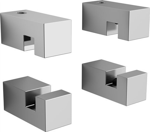 Clou Hold Me spiegelklemmen set vierkant chroom - CL/08.01.002.29 - Afbeelding 2