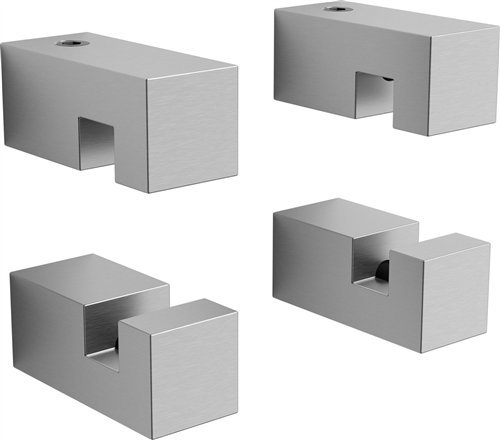 Clou Hold Me spiegelklemmen set vierkant RVS geborsteld - CL/08.01.002.41 - Afbeelding 2