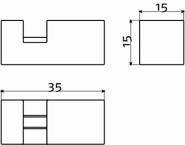 Clou Hold Me spiegelklemmen set vierkant RVS geborsteld - CL/08.01.002.41 - Afbeelding 3