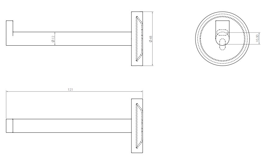 Clou Flat toiletrolhouder zonder klep diepte 12,1 cm mat wit - CL/09.02031.20 - Afbeelding 4