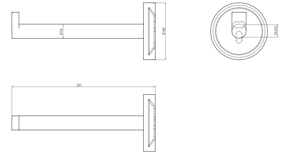 Clou Flat toiletrolhouder zonder klep diepte 12,1 cm geborsteld rvs - CL/09.02031.41 - Afbeelding 3