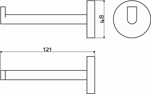 Clou Flat toiletrolhouder zonder klep diepte 12,1 cm chroom - CL/09.02031 - Afbeelding 4