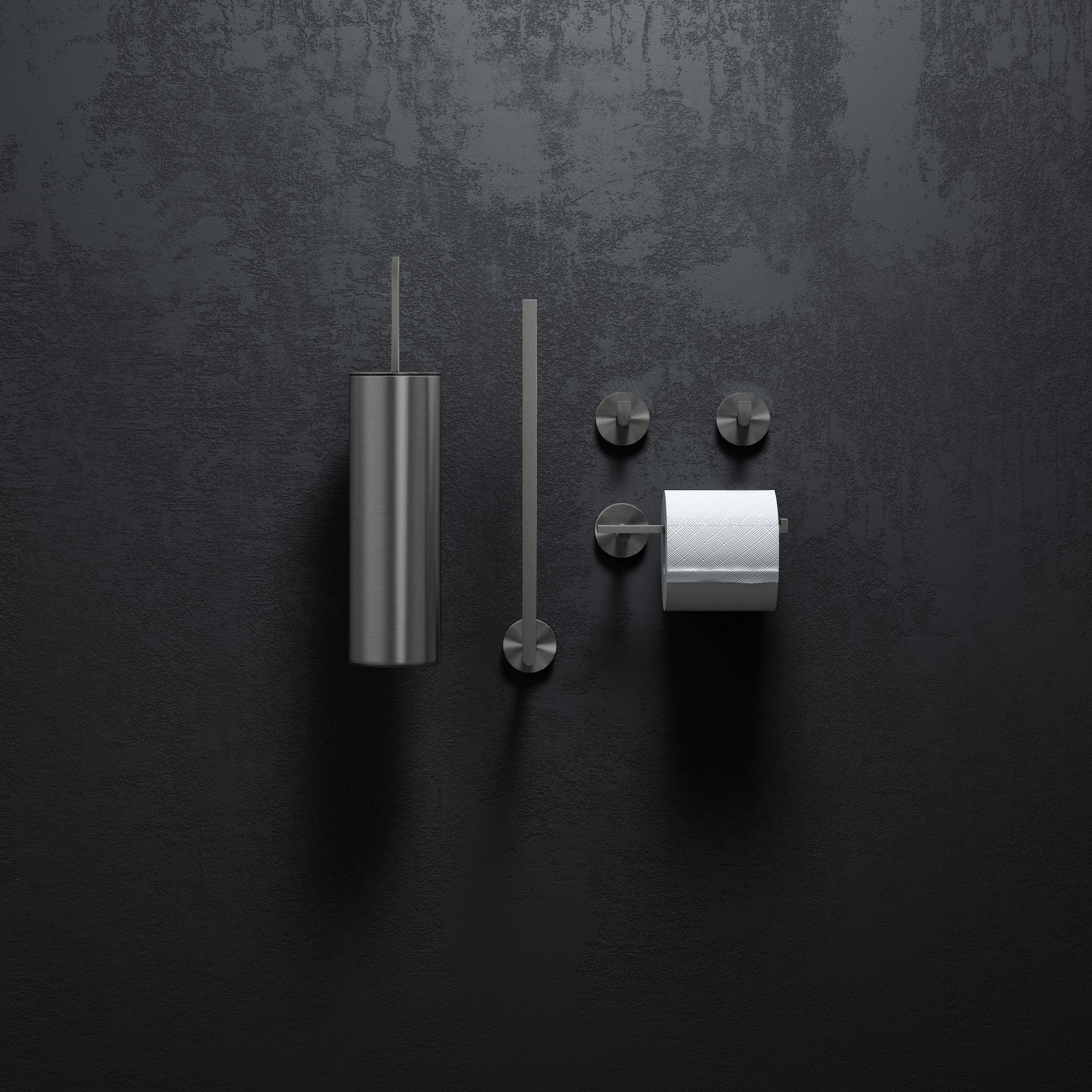 Clou Flat reserverolhouder - geborsteld gunmetal pvd - CL/09.02035.84 - Afbeelding 2