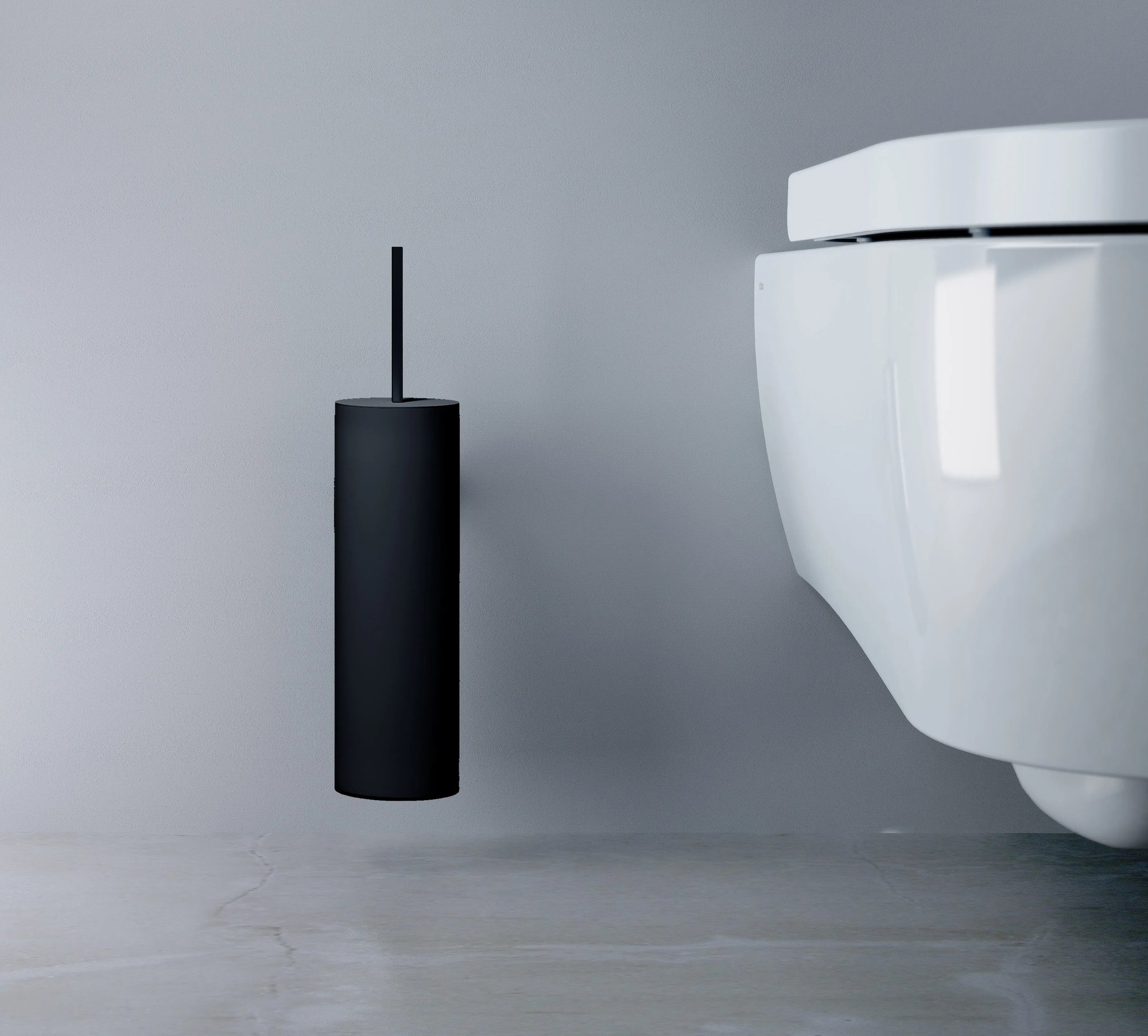 Clou Flat toiletborstelgarnituur wand - mat zwart - CL/09.02041.21 - Afbeelding 2