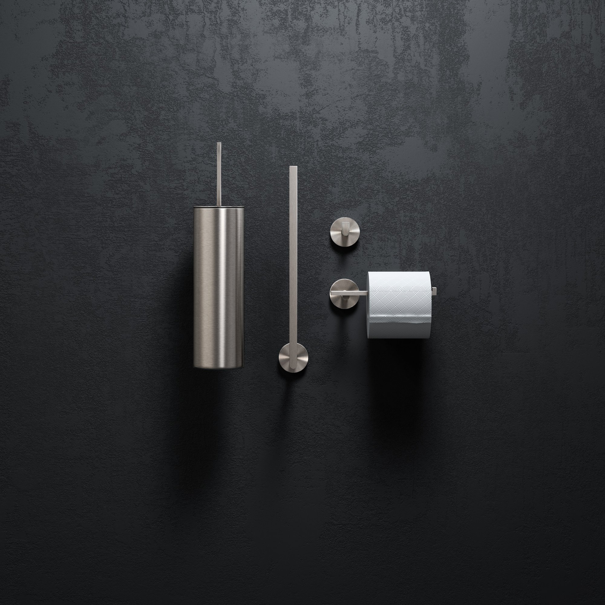 Clou Flat toiletborstelgarnituur wand - geborsteld rvs - CL/09.02041.41 - Afbeelding 2