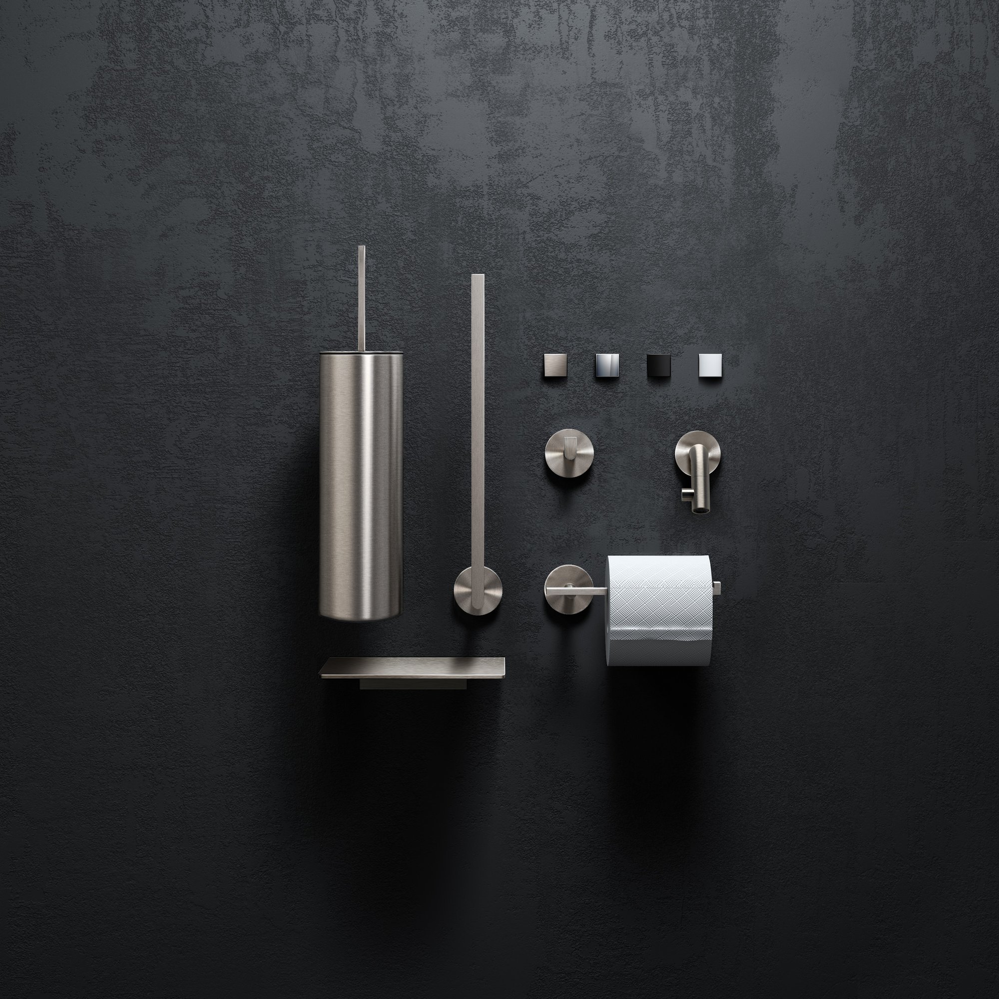 Clou Flat toiletborstelgarnituur wand - geborsteld rvs - CL/09.02041.41 - Afbeelding 3