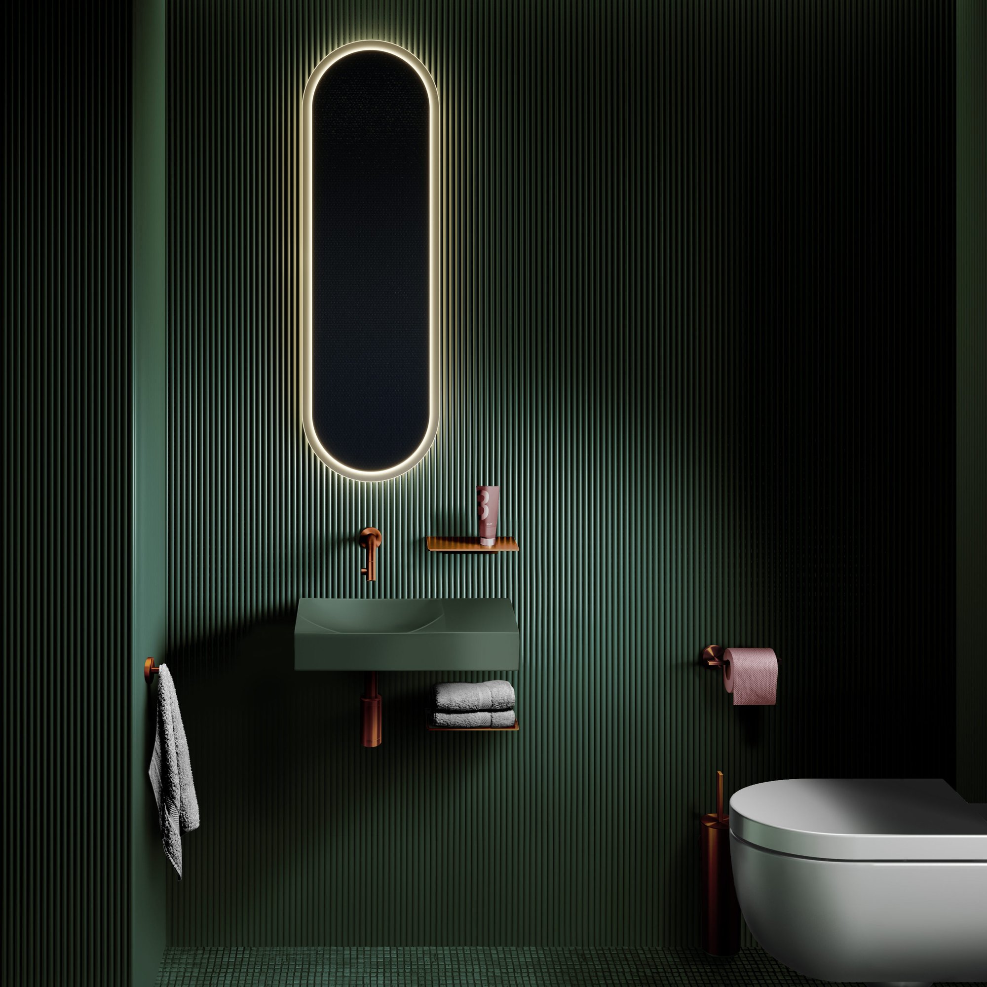 Clou Flat toiletborstelgarnituur wand - geborsteld brons pvd - CL/09.02041.83 - Afbeelding 3