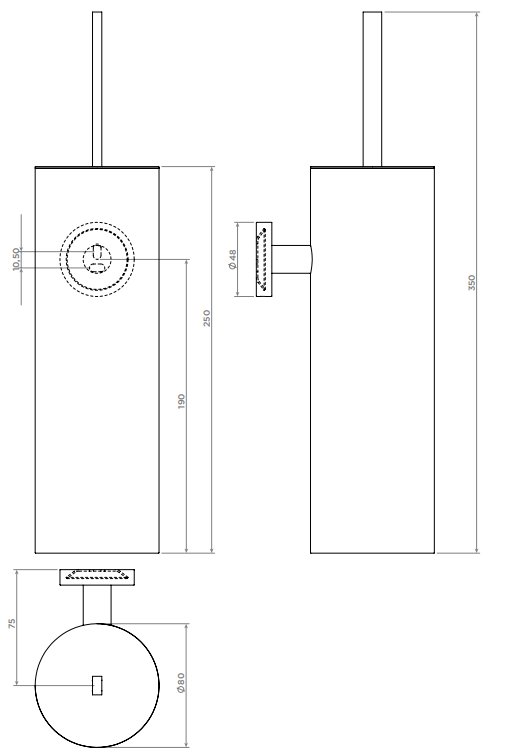 Clou Flat toiletborstelgarnituur wand - geborsteld brons pvd - CL/09.02041.83 - Afbeelding 5