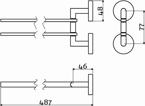 Clou Flat handdoekrek zwenkbaar chroom - CL/09.02055 - Afbeelding 3