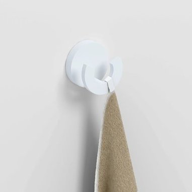 Clou Flat dubbele kledinghaak mat wit - CL/09.02066.20 - Afbeelding 2
