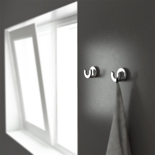 Clou Flat dubbele kledinghaak chroom - CL/09.02066 - Afbeelding 3