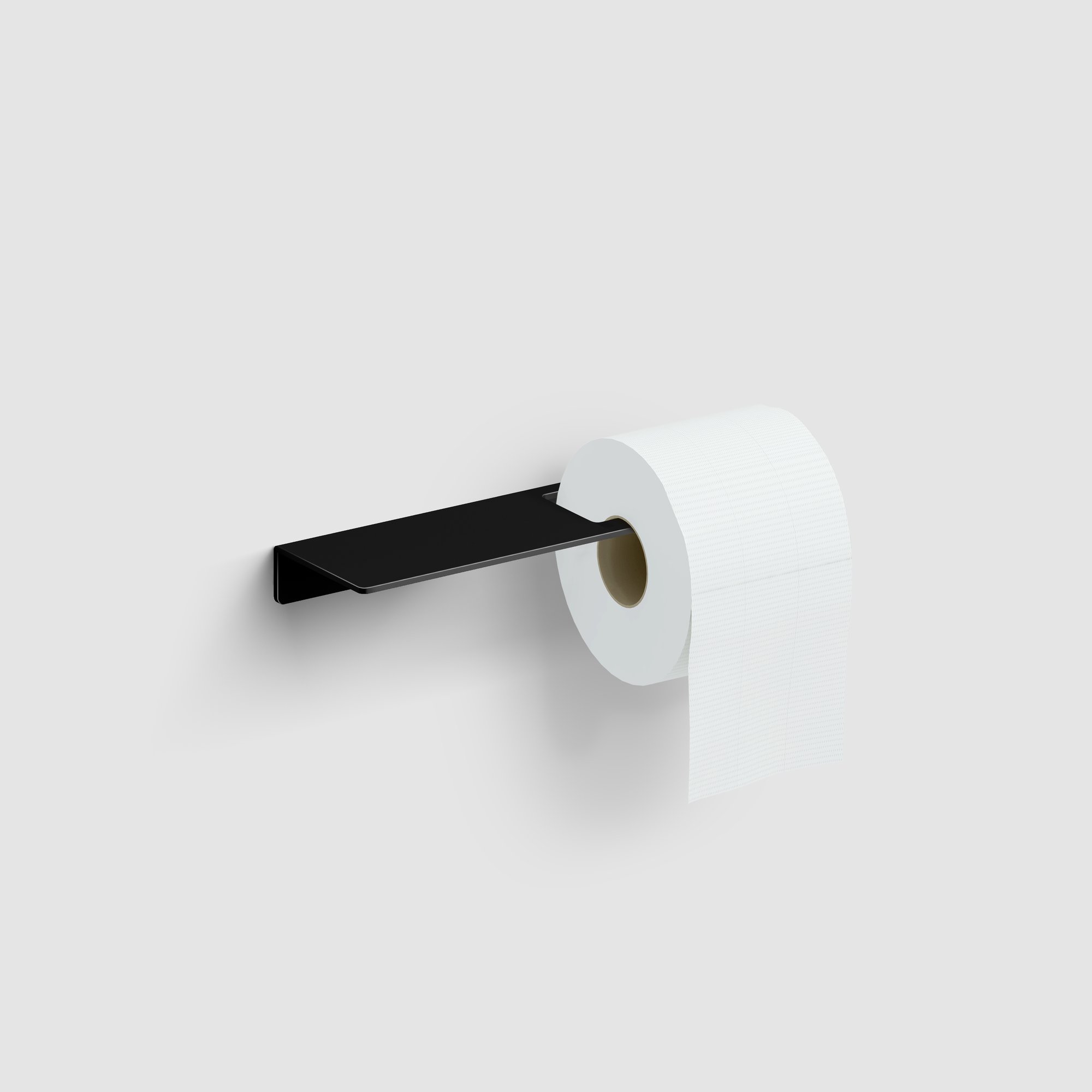 Clou Fold toiletrolhouder met planchet - 28cm - Mat zwart - CL/09.04028.21 - Afbeelding 2