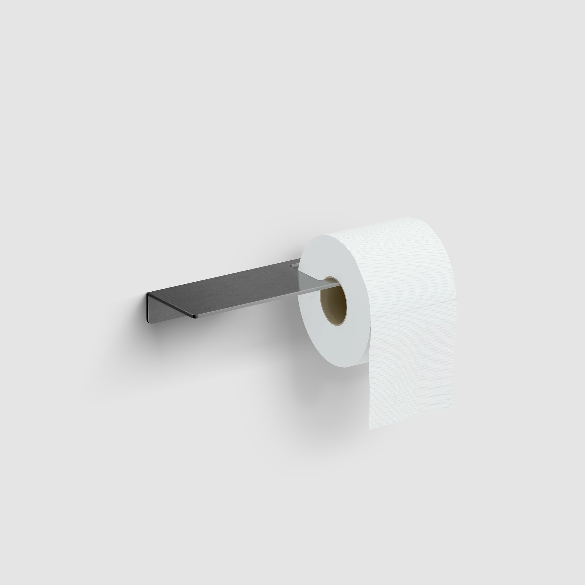 Clou Fold toiletrolhouder met planchet - 28cm - geborsteld gunmetal pvd - CL/09.04028.84 - Afbeelding 2