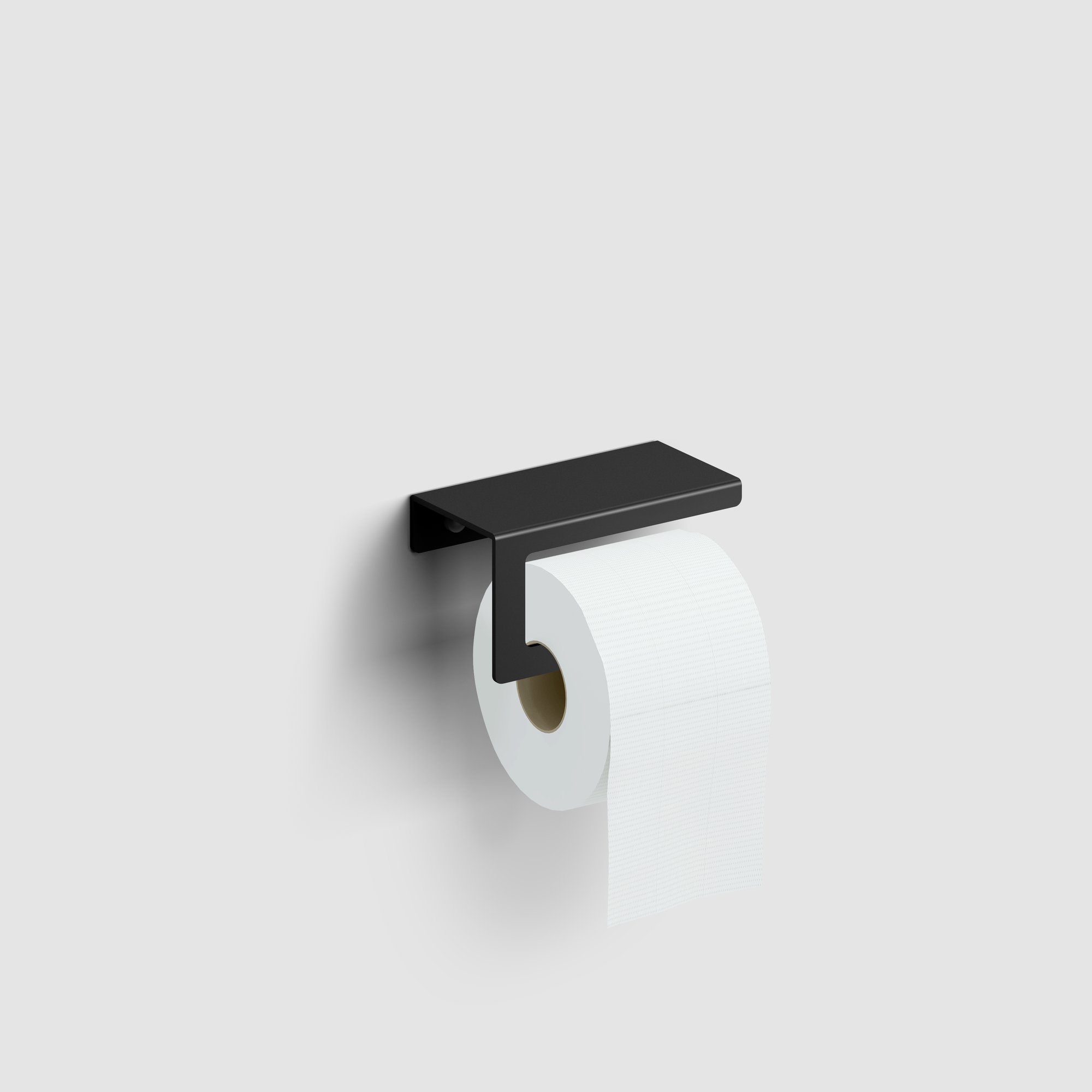 Clou Fold toiletrolhouder met planchet - Mat zwart - CL/09.04029.21 - Afbeelding 2