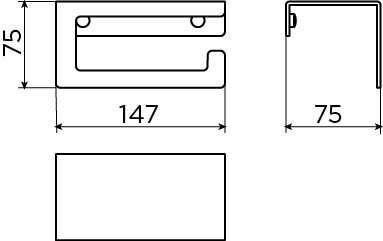 Clou Fold toiletrolhouder met planchet - Mat zwart - CL/09.04029.21 - Afbeelding 3