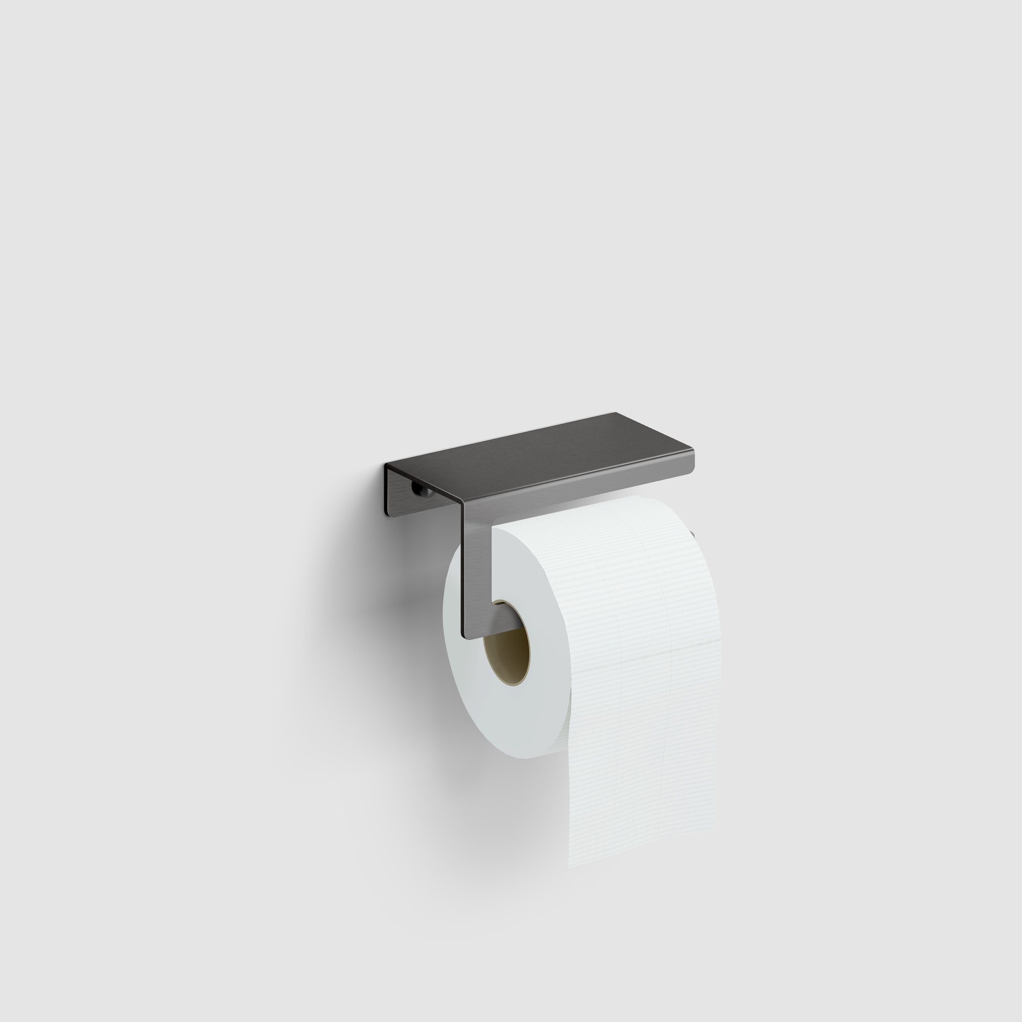 Clou Fold toiletrolhouder met planchet - geborsteld gunmetal pvd - CL/09.04029.84 - Afbeelding 2