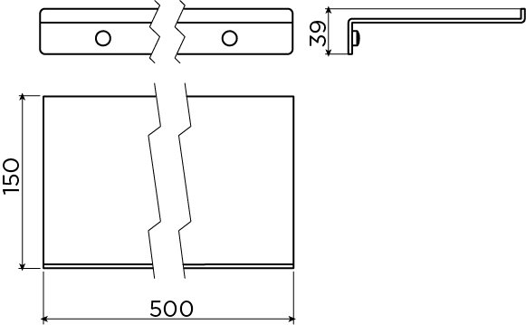 Clou Fold planchet 50cm - geborsteld gunmetal pvd - CL/09.04081.84 - Afbeelding 2