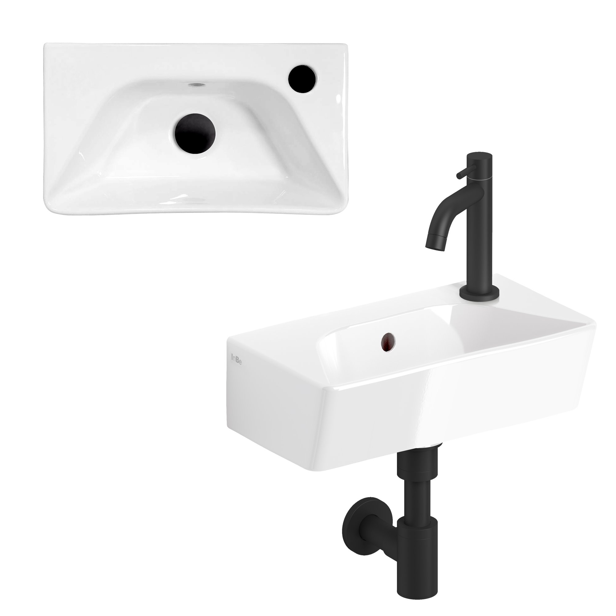 Clou InBe fonteinset 6 afgeschuind 41x22,5cm keramiek - mat zwart - IB/03.03095.21 - Afbeelding 2