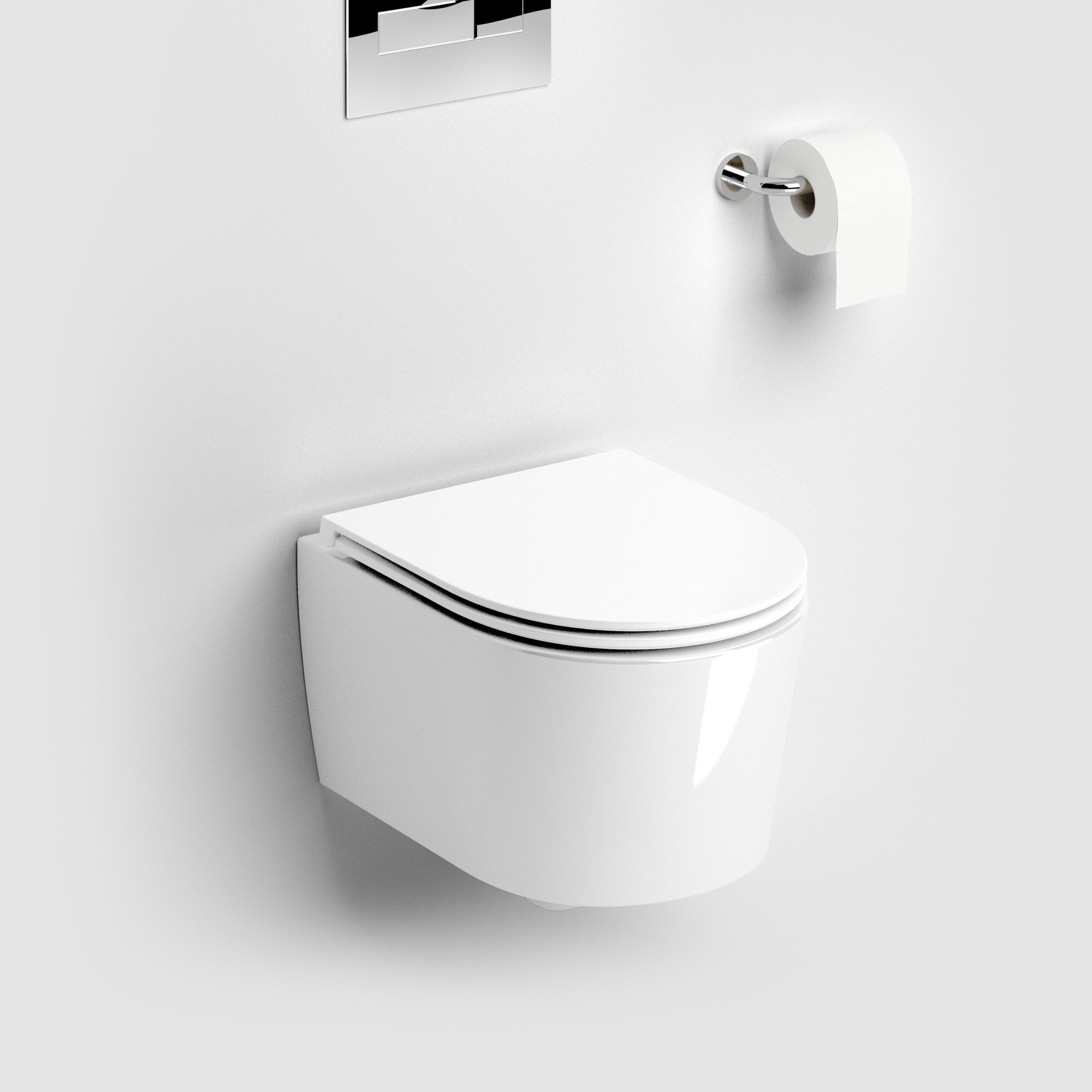 Clou InBe pack hangtoilet 49cm Rimless met zitting SC & QR - glans wit - IB/04.01140 - Afbeelding 2