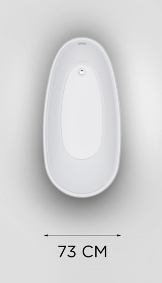 Clou InBe vrijstaand ligbad 150x73cm met overloop wit - IB/05.40402 - Afbeelding 5