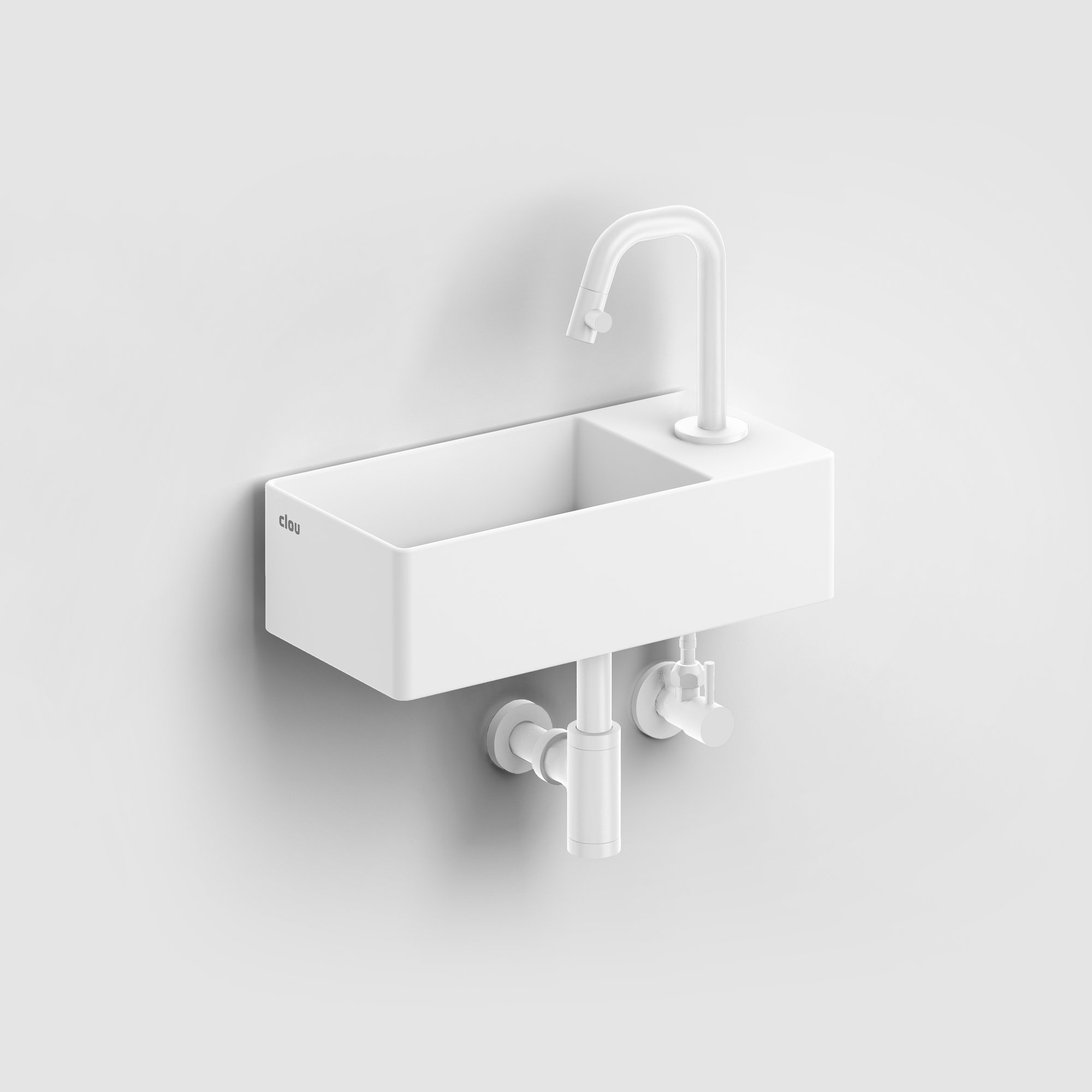 Clou InBe design hoekstopkraan type 1, rond, mat wit - IB/06.45001.20 - Afbeelding 3
