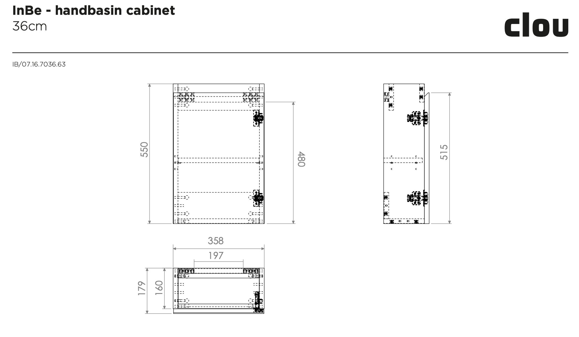 Clou One-Click Flush fonteinmeubel set 36x18cm met toebehoren - grieks eiken - OC/03.00052.29 - Afbeelding 4