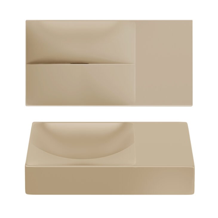 Clou Vale fonteinset 38cm - wastafel mosterd - geborsteld brons pvd - OC/03.00055.83 - Afbeelding 2