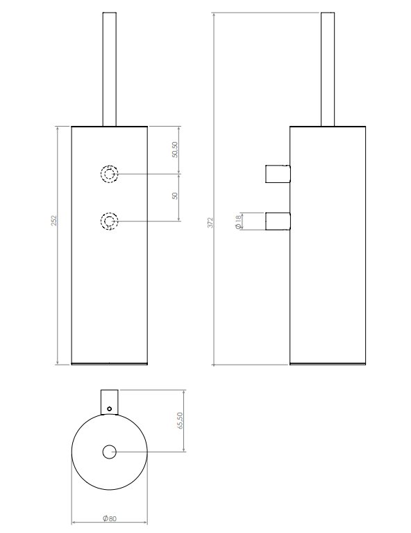 Clou Sjokker toiletborstelgarnituur wand mat zwart - SJ/09.26002.21 - Afbeelding 3