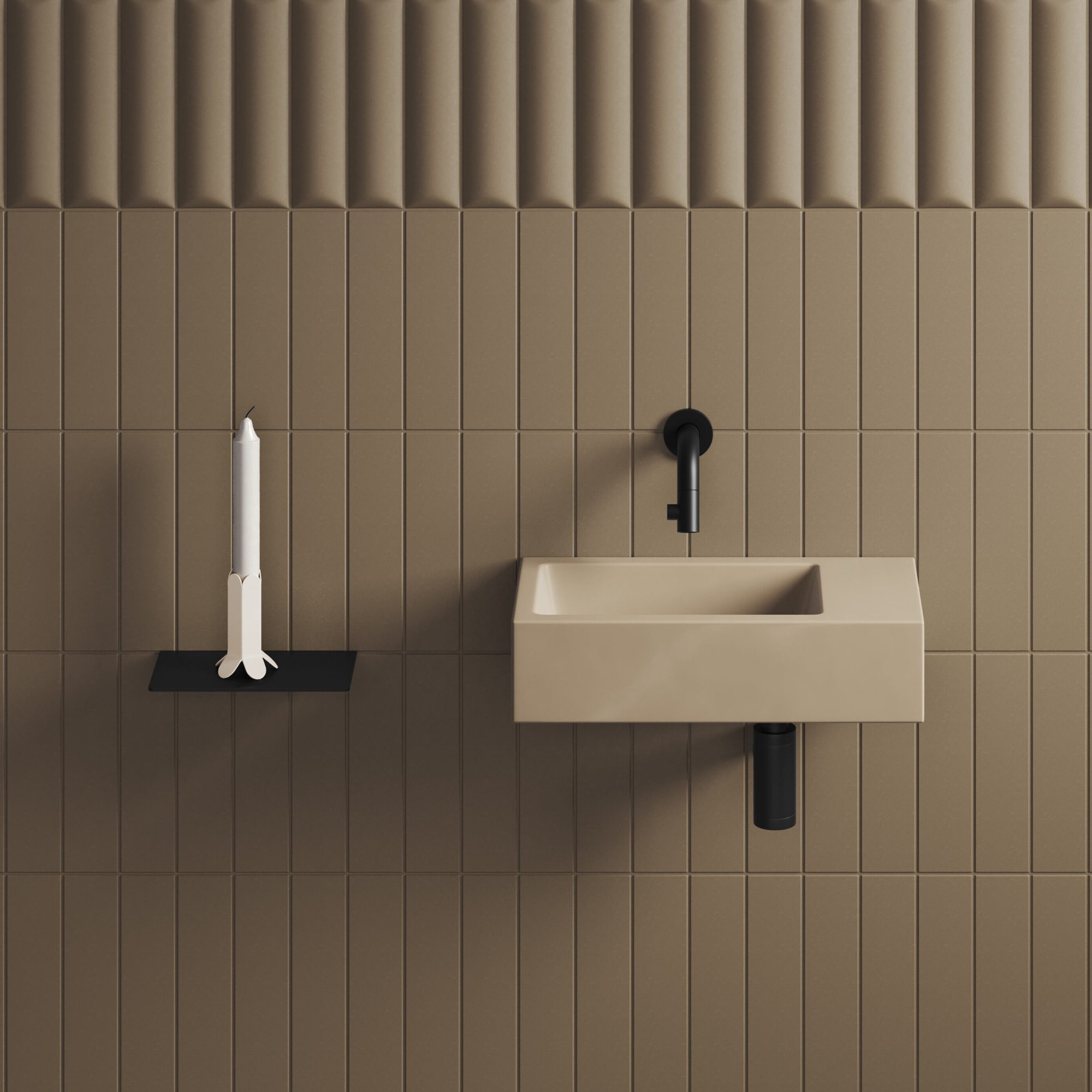 Clou Sjokker telefoon/douche planchet - wandmodel 18cm - Mat zwart - SJ/09.26039.21 - Afbeelding 3