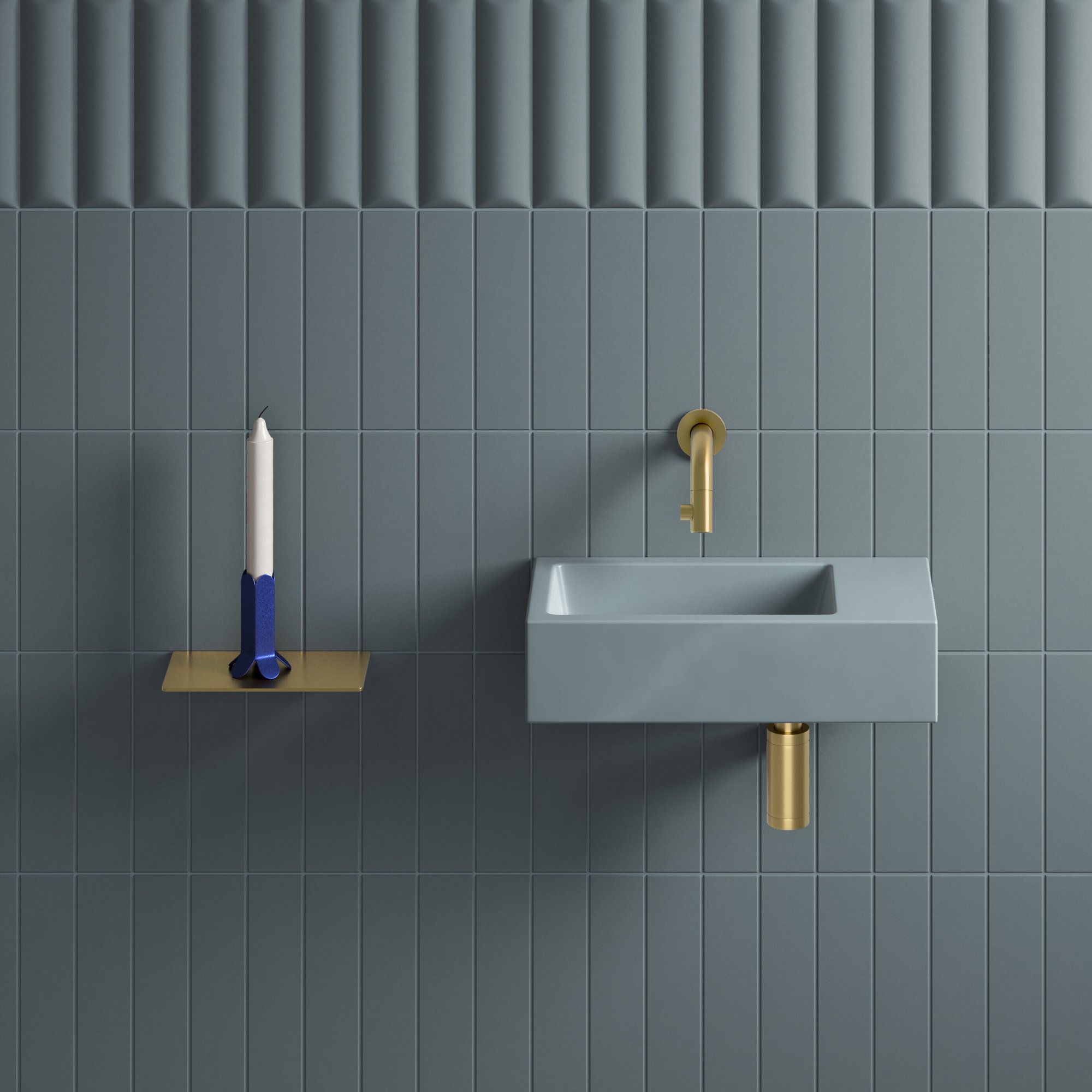 Clou Sjokker telefoon/douche planchet - wandmodel 18cm - Geborsteld goud pvd - SJ/09.26039.82 - Afbeelding 2