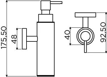 Clou Sjokker zeepdispenser wand 100cc - mat zwart - SJ/09.26045.21 - Afbeelding 7