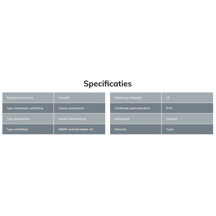 Spiegelkast SPK61000 - 120x70x14 cm - 2 Deuren - Directe LED verlichting - Aluminium - Met spiegelverwarming - SPK61120 - Afbeelding 4