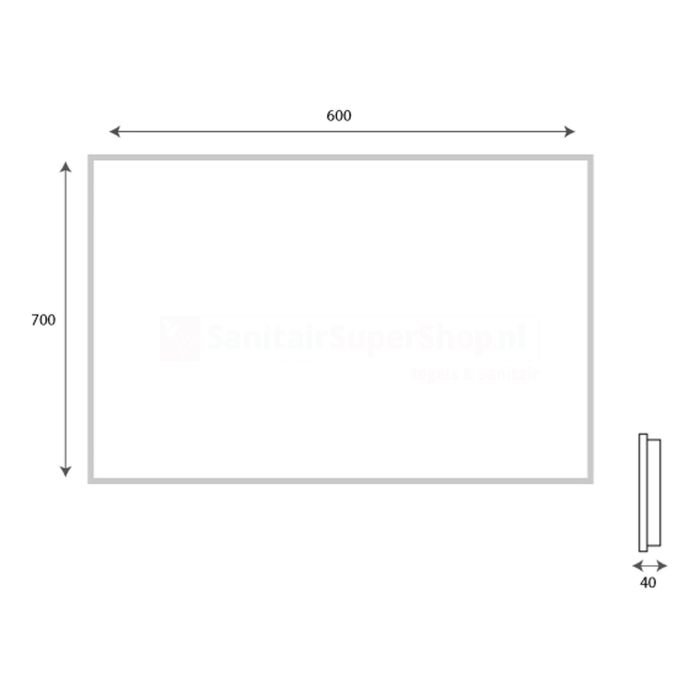 Badkamerspiegel Hipp Design SPV11000 - 60x70 cm - Directe en indirecte LED verlichting - Touch button - Met spiegelverwarming - SPV11010 - Afbeelding 3
