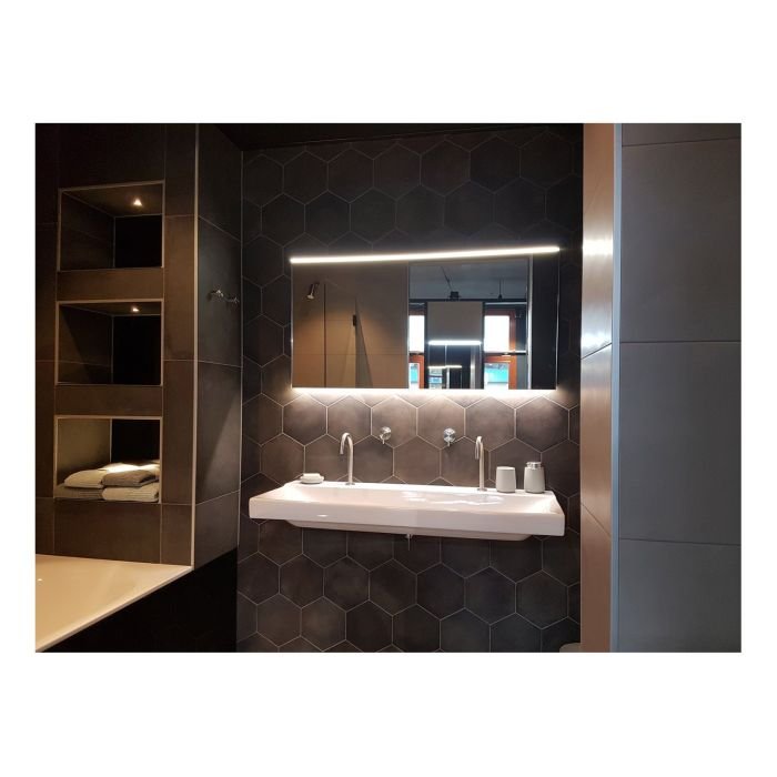 Badkamerspiegel Hipp Design SPV11000 - 80x70 cm - Directe en indirecte LED verlichting - Touch button - Met spiegelverwarming - SPV11020 - Afbeelding 2
