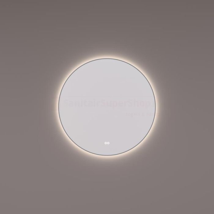 Badkamerspiegel Hipp Design SPV13500 - 80 cm - Rond - Indirecte LED verlichting - Touch button - Met spiegelverwarming - Gunmetal frame - SPV13510KWGUN - Afbeelding 2