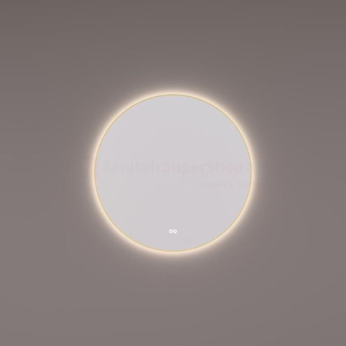 Badkamerspiegel Hipp Design SPV13500MES - 80 cm - Rond - Indirecte LED verlichting - Touch button - Met spiegelverwarming - Geborsteld messing frame - SPV13510KWMES - Afbeelding 2