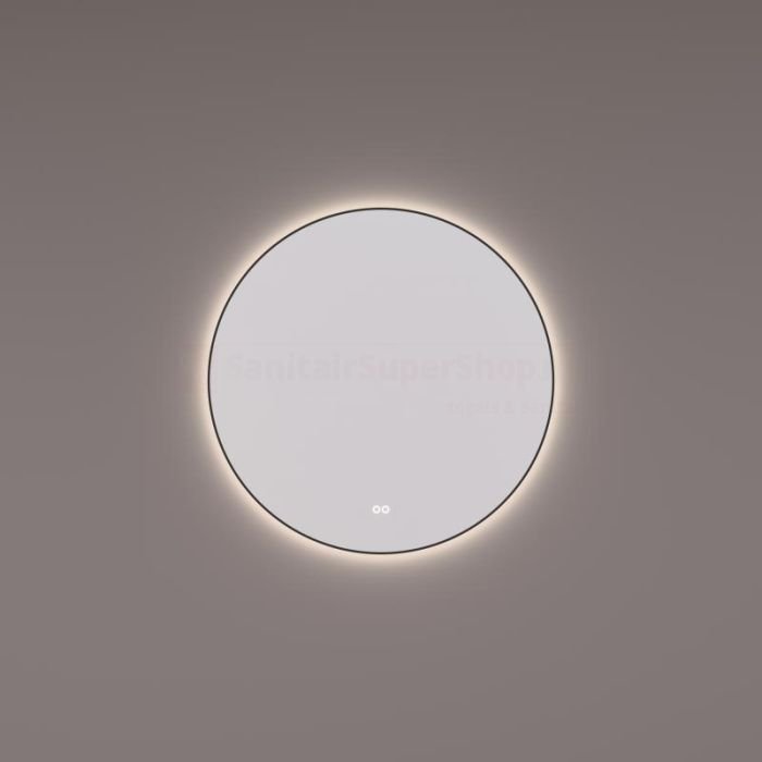 Badkamerspiegel Hipp Design SPV13500BL - 120 cm - Rond - Indirecte LED verlichting - Touch button - Met spiegelverwarming - Zwart metalen frame - SPV13520BLKW - Afbeelding 2