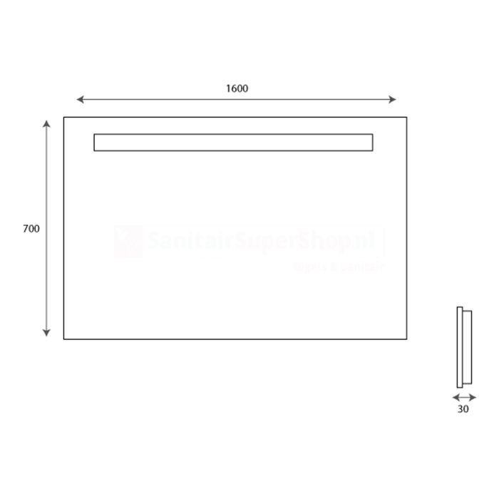 Badkamerspiegel Hipp Design met klok SPV5000 - 160x70 cm - Directe LED verlichting - Touch button - Met spiegelverwarming - SPV5060 - Afbeelding 4