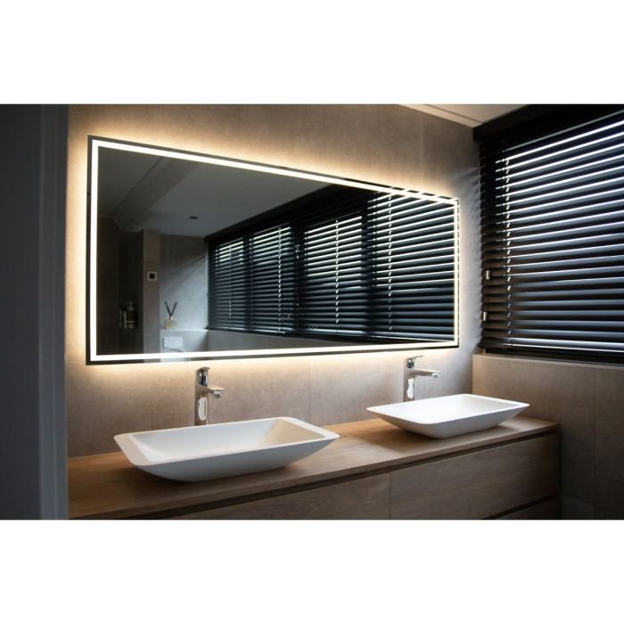 Badkamerspiegel Hipp Design SPV9000 - 120x70 cm - Directe- en indirecte LED verlichting - Touch button - Met spiegelverwarming - SPV9040KW - Afbeelding 3