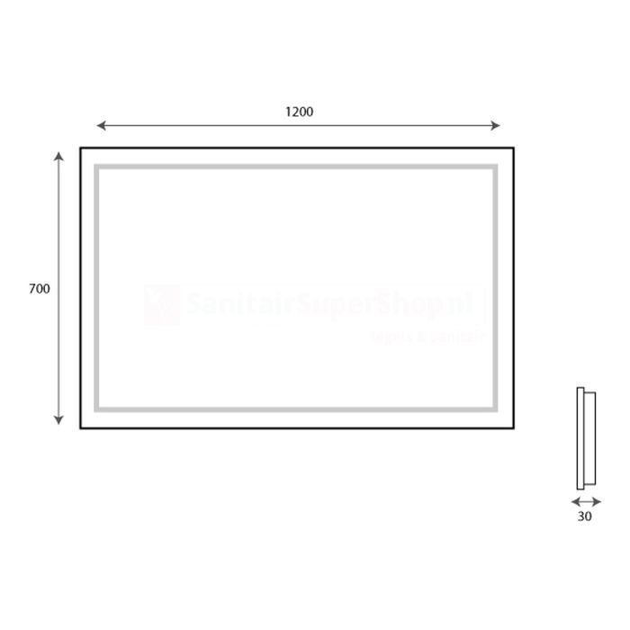 Badkamerspiegel Hipp Design SPV9000 - 120x70 cm - Directe- en indirecte LED verlichting - Touch button - Met spiegelverwarming - SPV9040KW - Afbeelding 6
